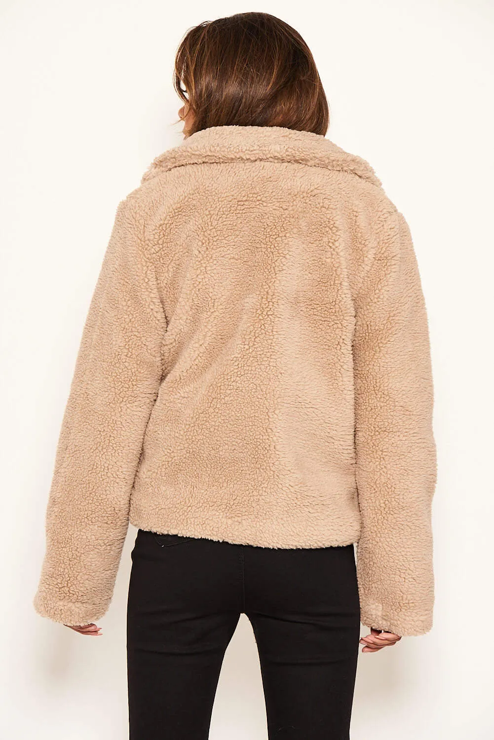 Oatmeal Teddy Faux Fur Short Coat