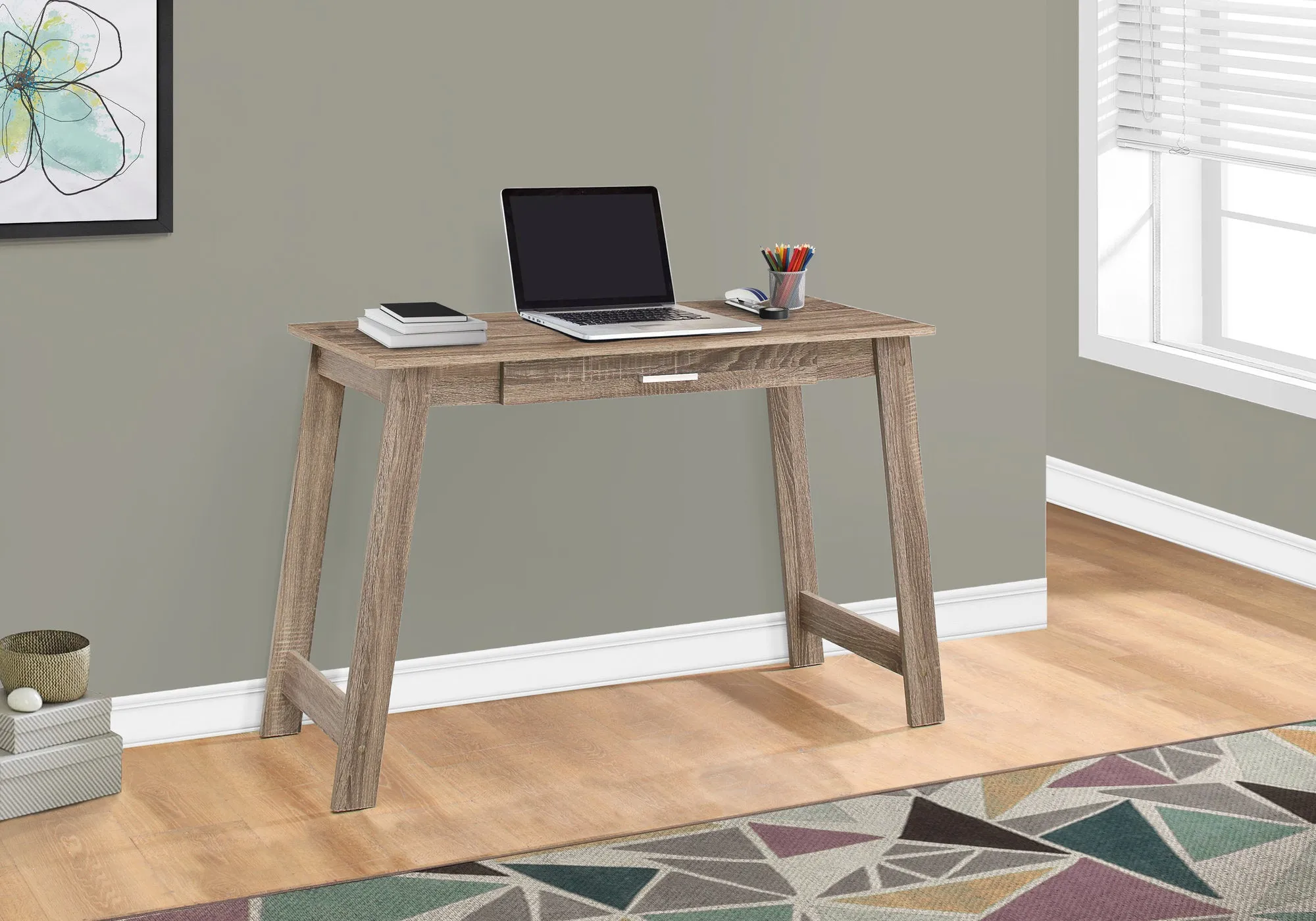 OFFICE SERIES - 42"L / DARK TAUPE WITH A STORAGE DRAWER