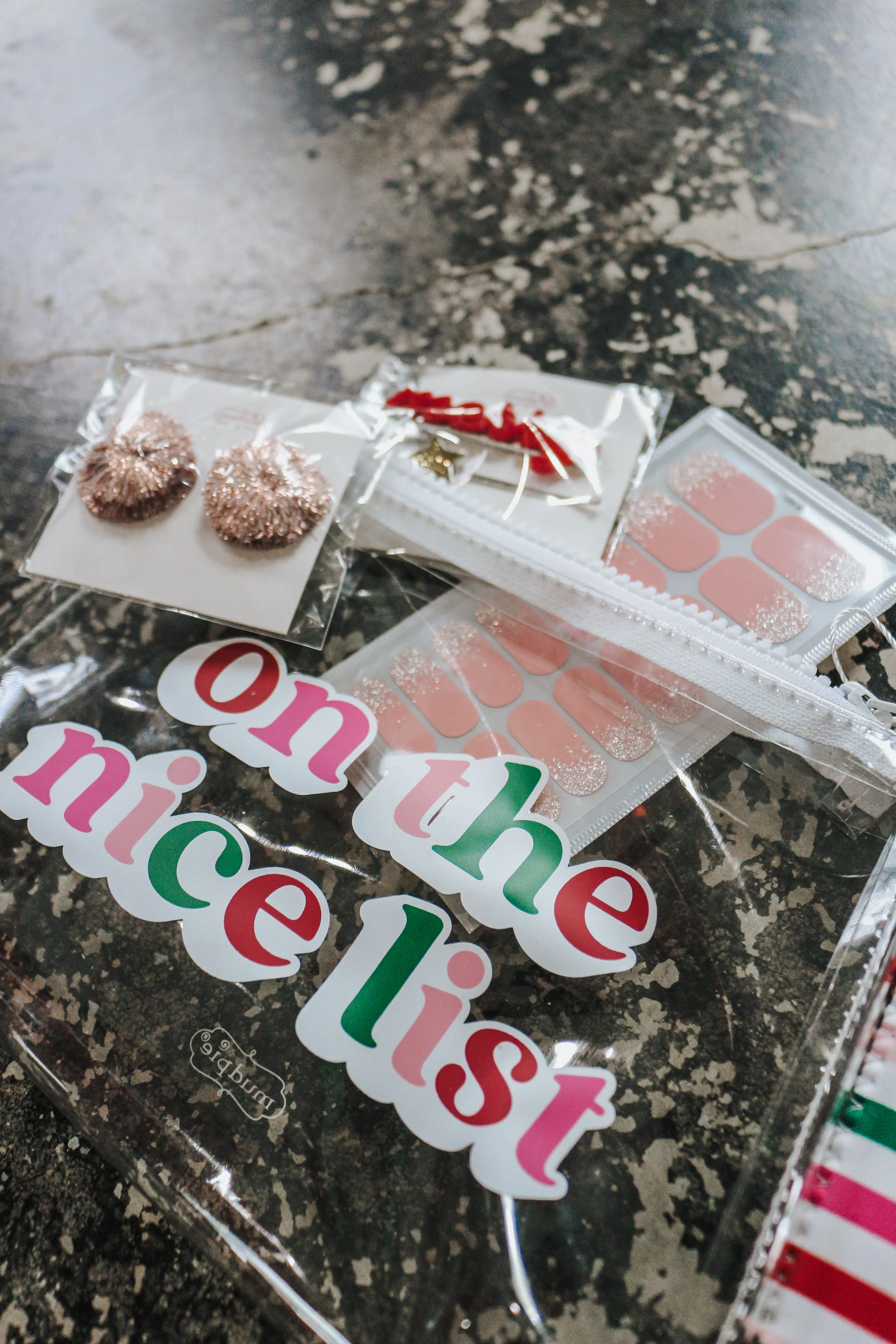 On The Nice List White Christmas Sparkle Essentials Bag