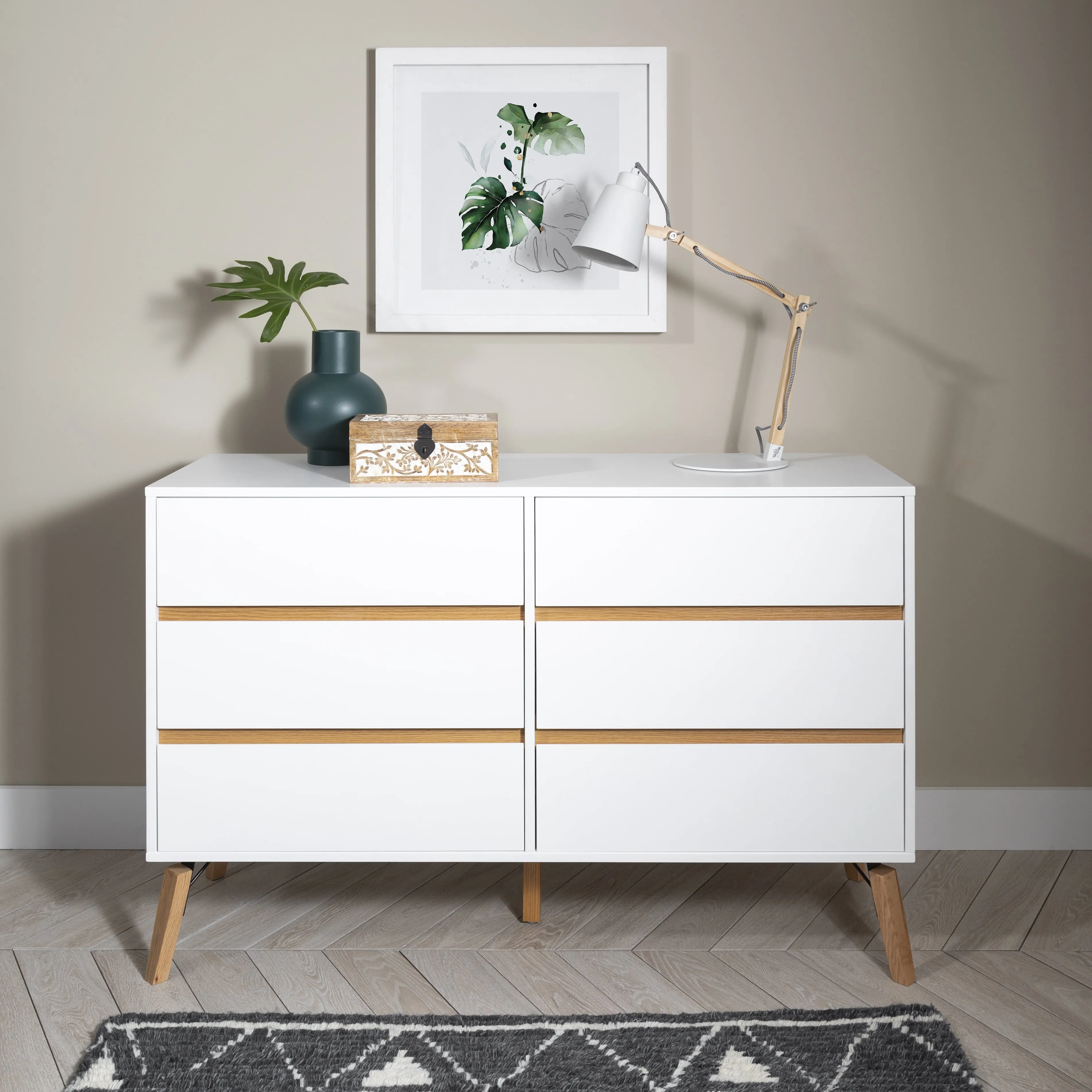 Otto Chest of Drawers 6 Drawer in Classic White