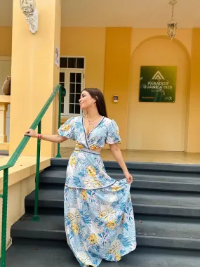 Palm Blue Maxi Dress