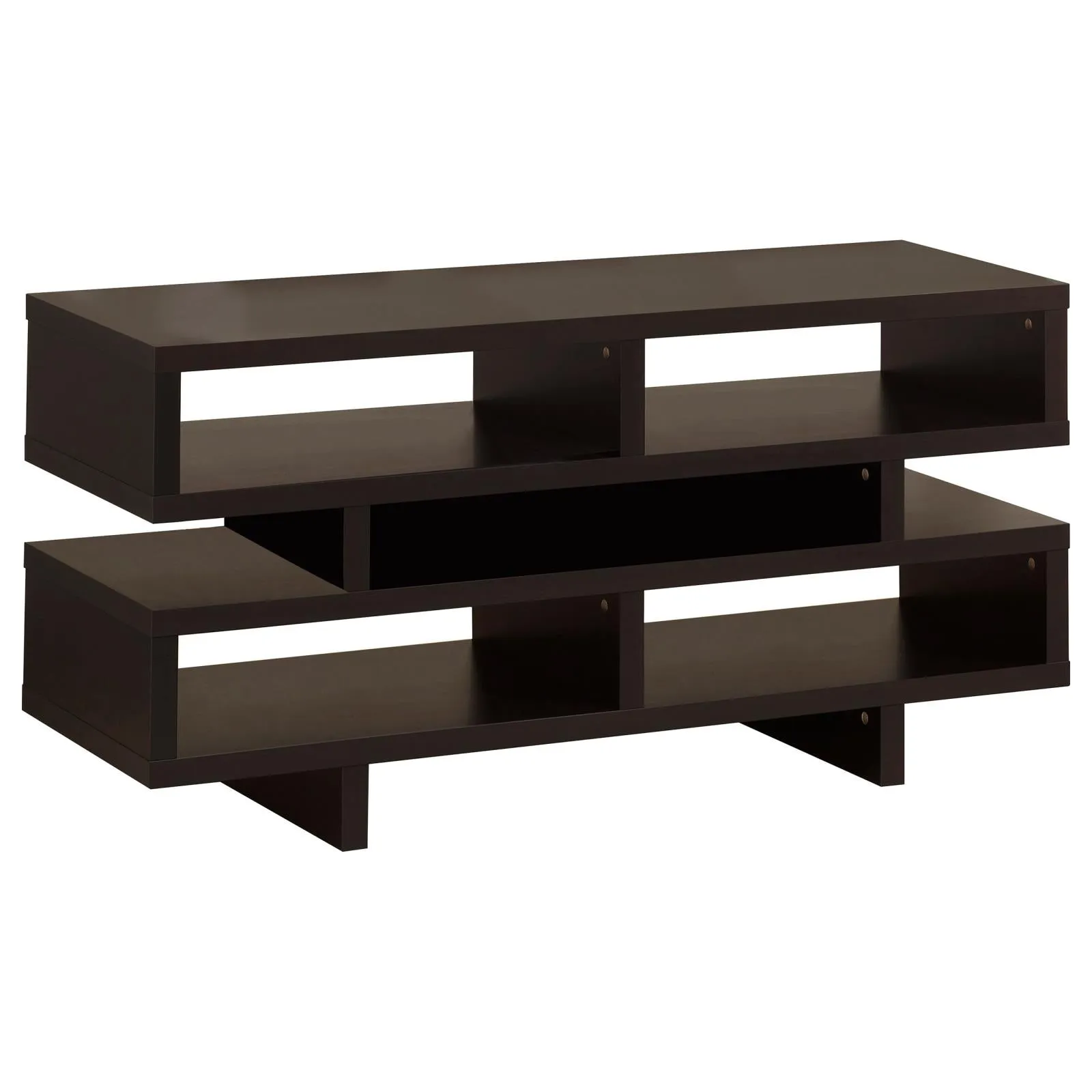 Parker TV Console with 5 Open Compartments Cappuccino