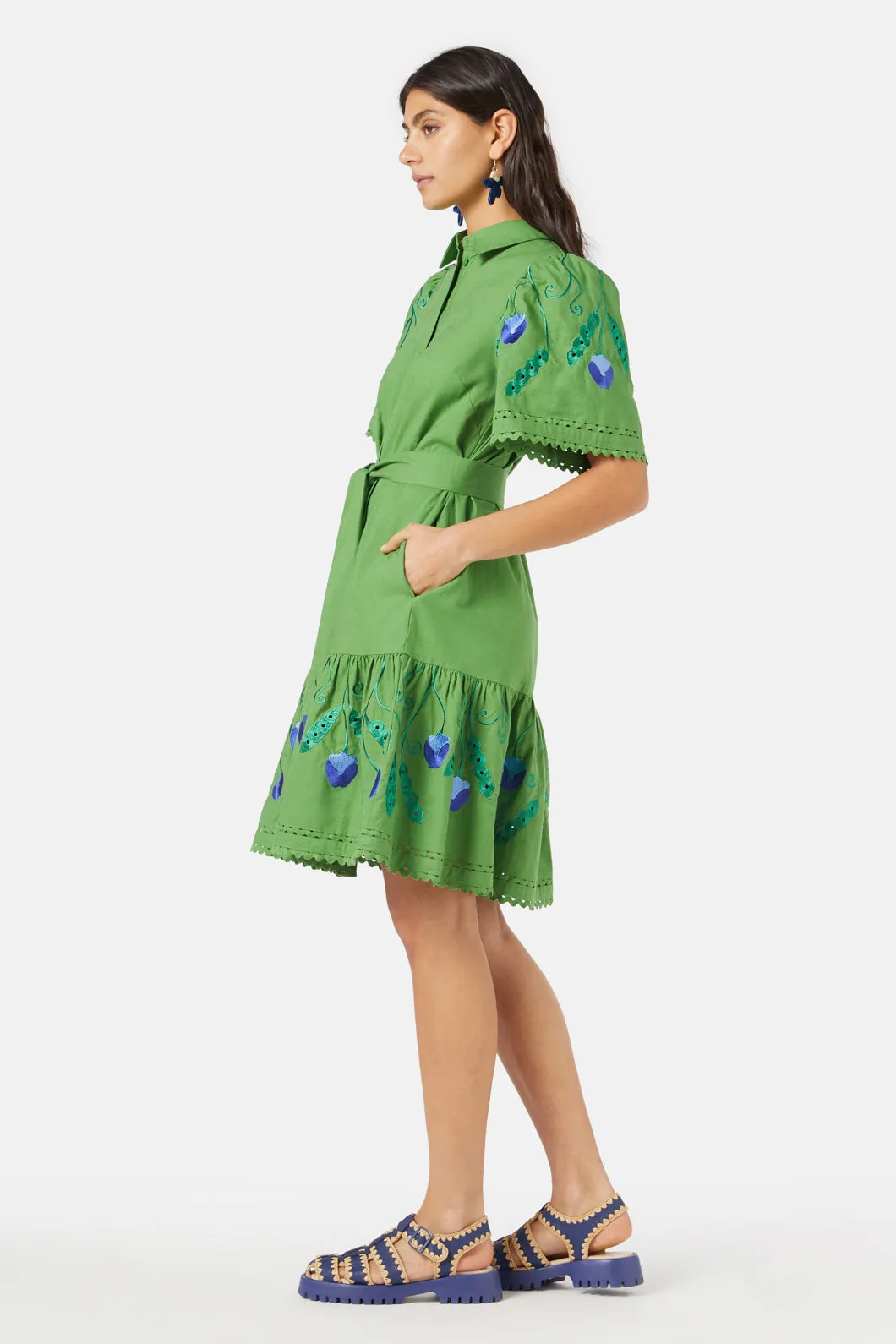 Peas Anglaise Shirt Dress