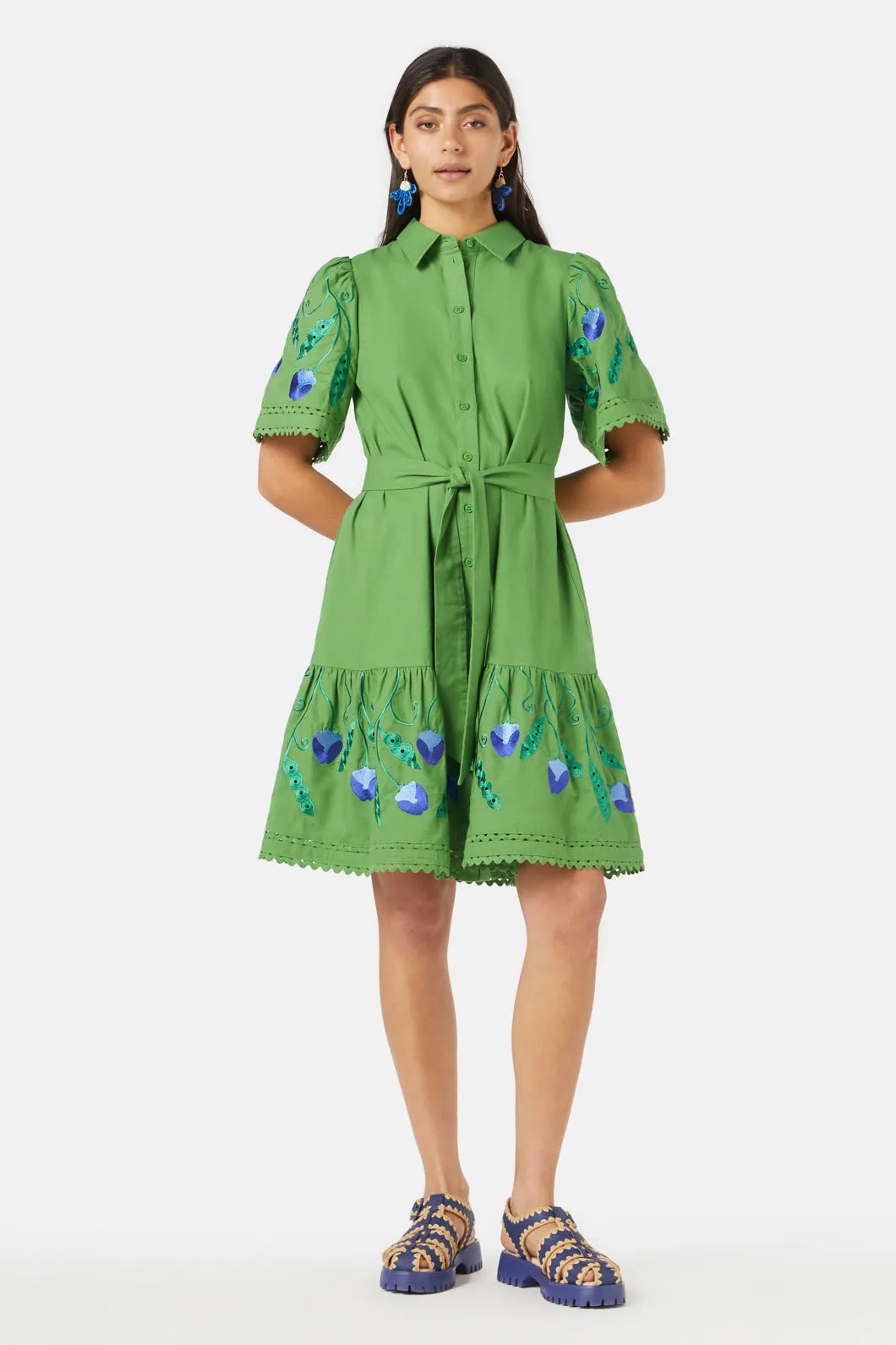 Peas Anglaise Shirt Dress