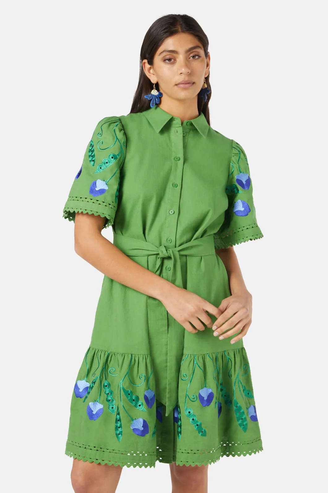 Peas Anglaise Shirt Dress