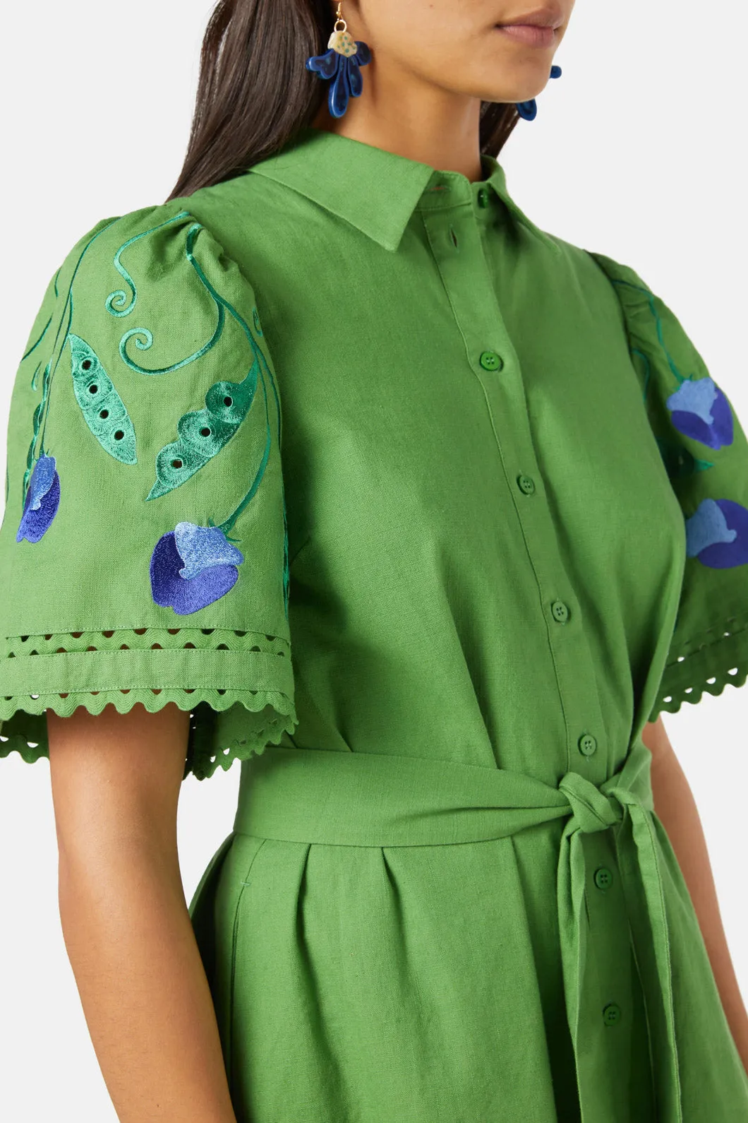 Peas Anglaise Shirt Dress