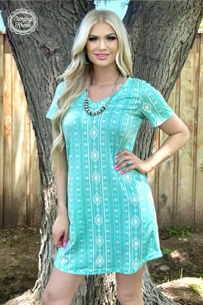 PLUS Walking In Turquoise Dress*