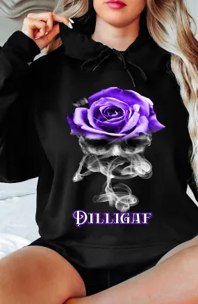 Purple Rose from Heaven Pullover Hoodie