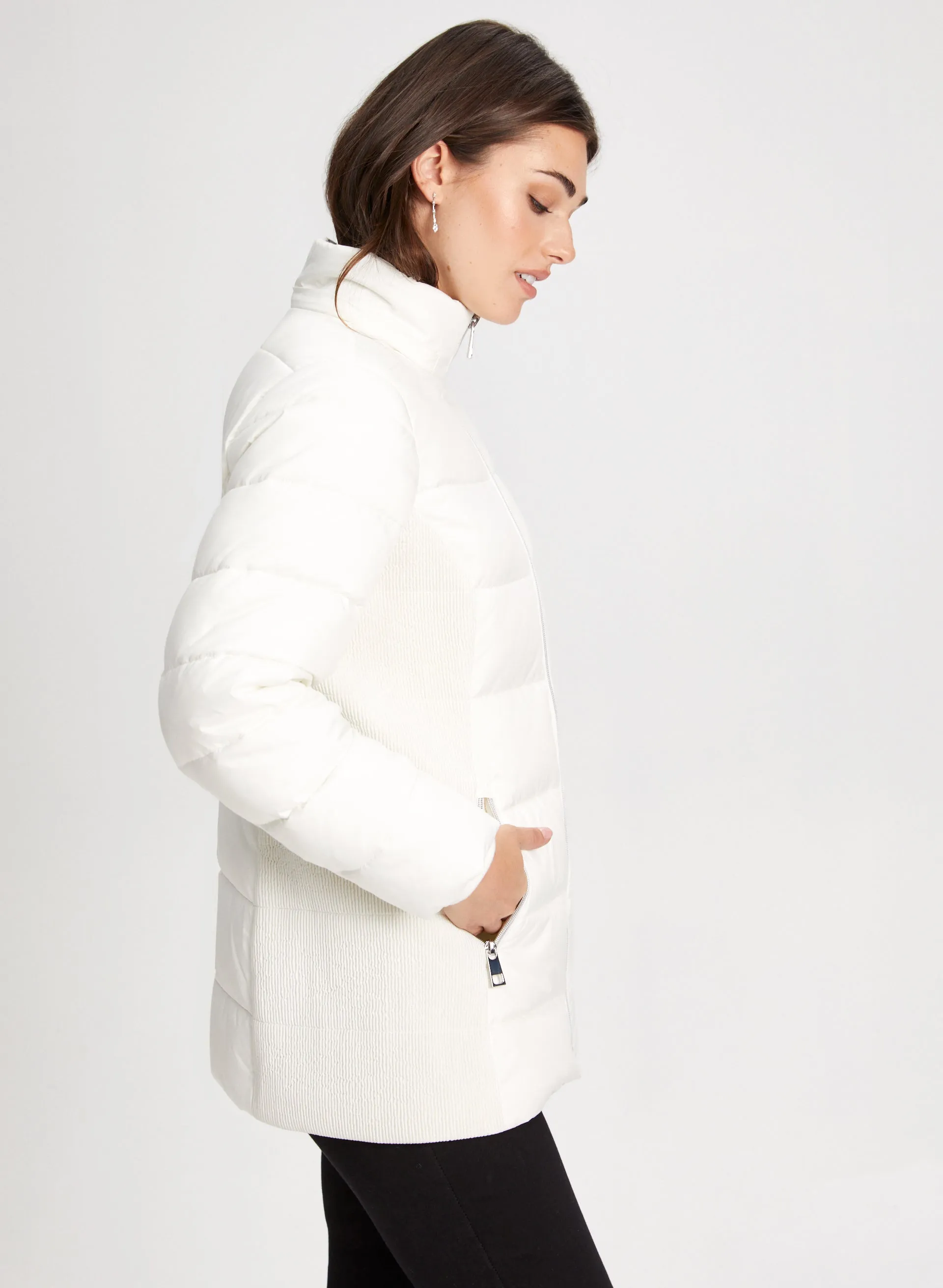 Quilted Vegan Down Belt Coat