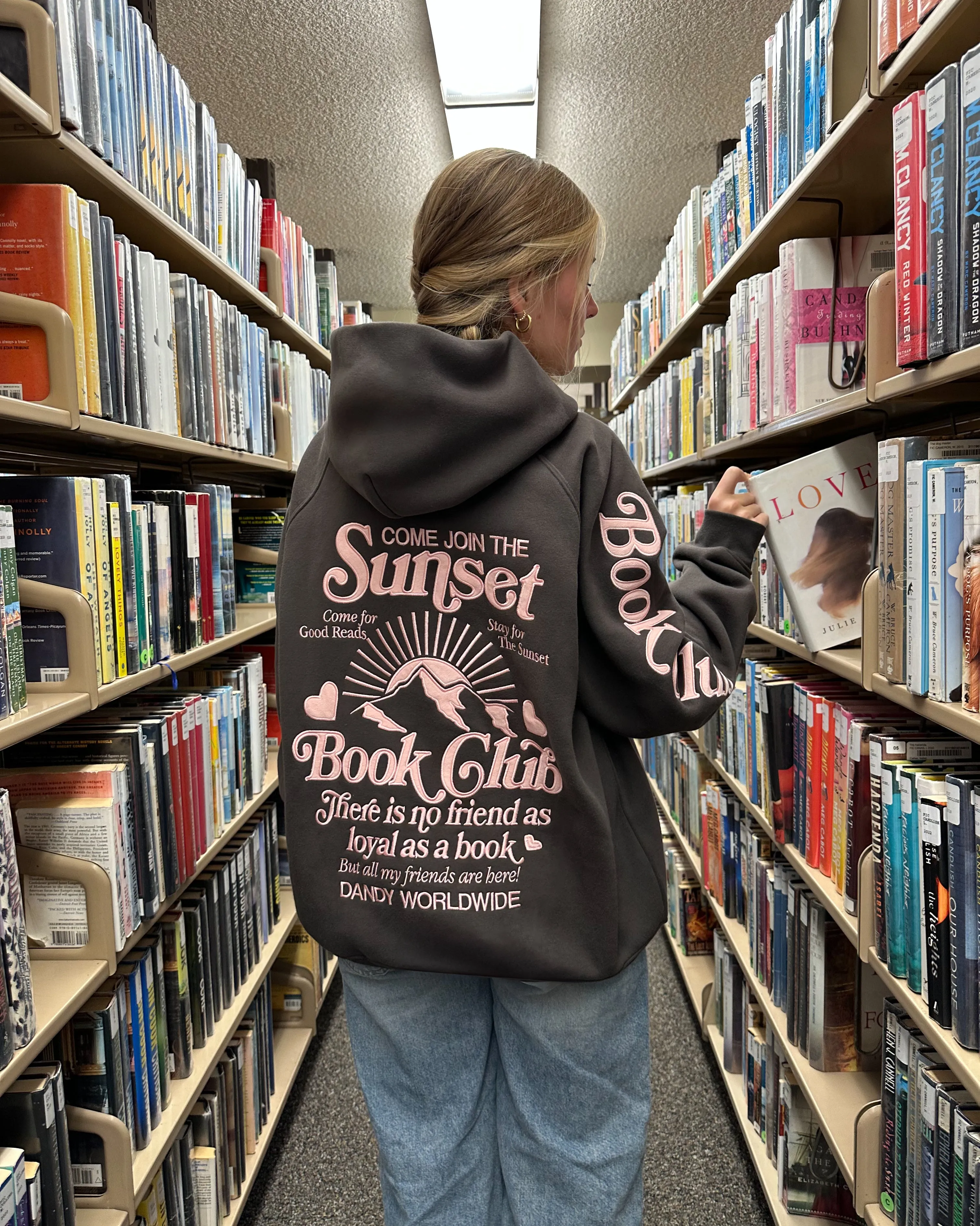 "Book Club" Oversized Lux Hoodie in Charcoal Gray