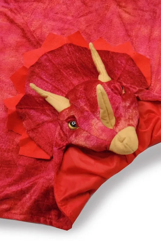 Red Triceratops Hooded Cape - Size 4 - 5