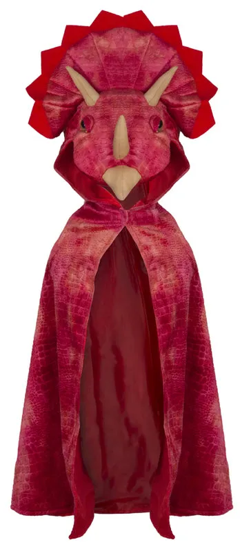 Red Triceratops Hooded Cape - Size 4 - 5