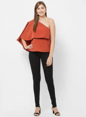 Rust One Shoulder Top