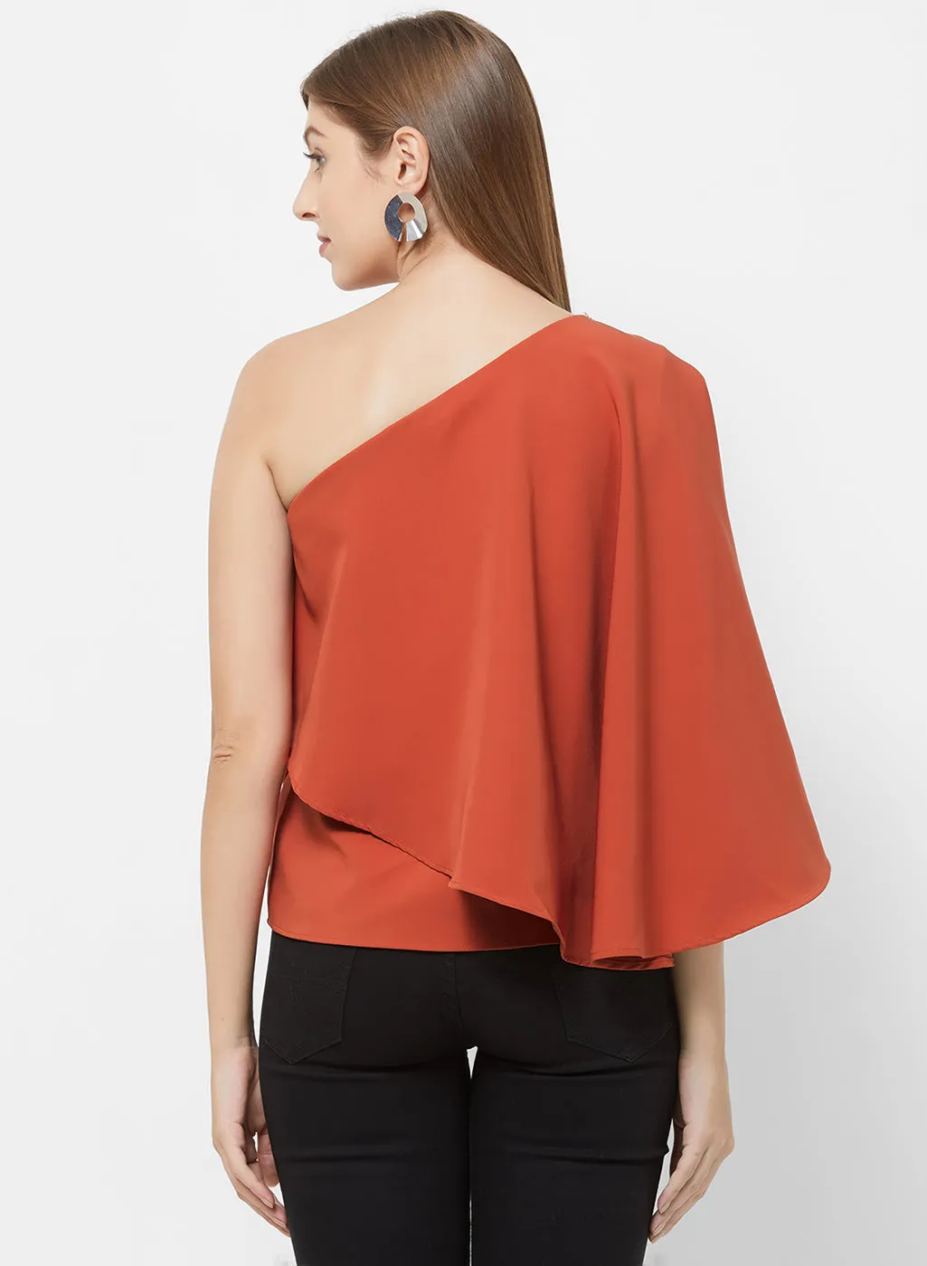 Rust One Shoulder Top