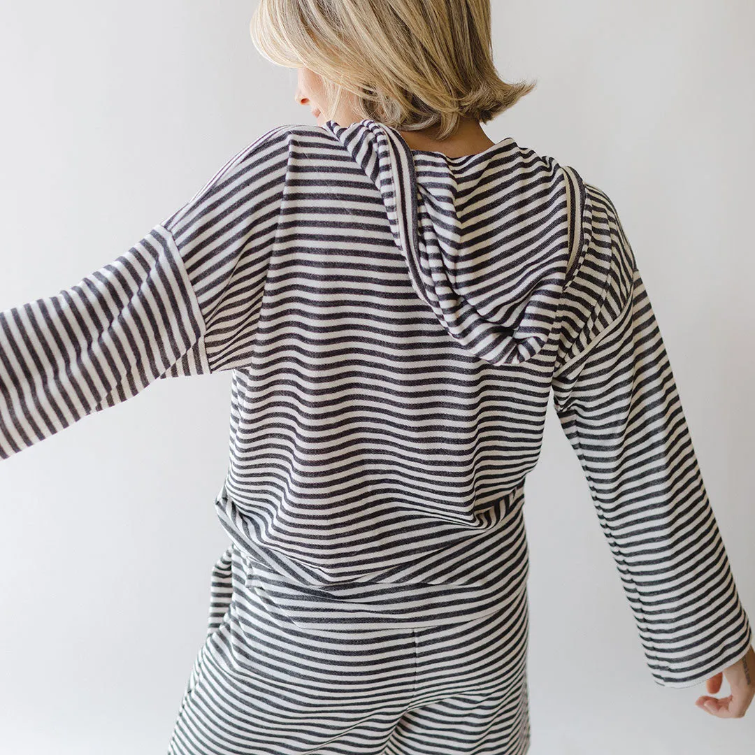 Sailor Stripe Hoodie, Navy Stripe