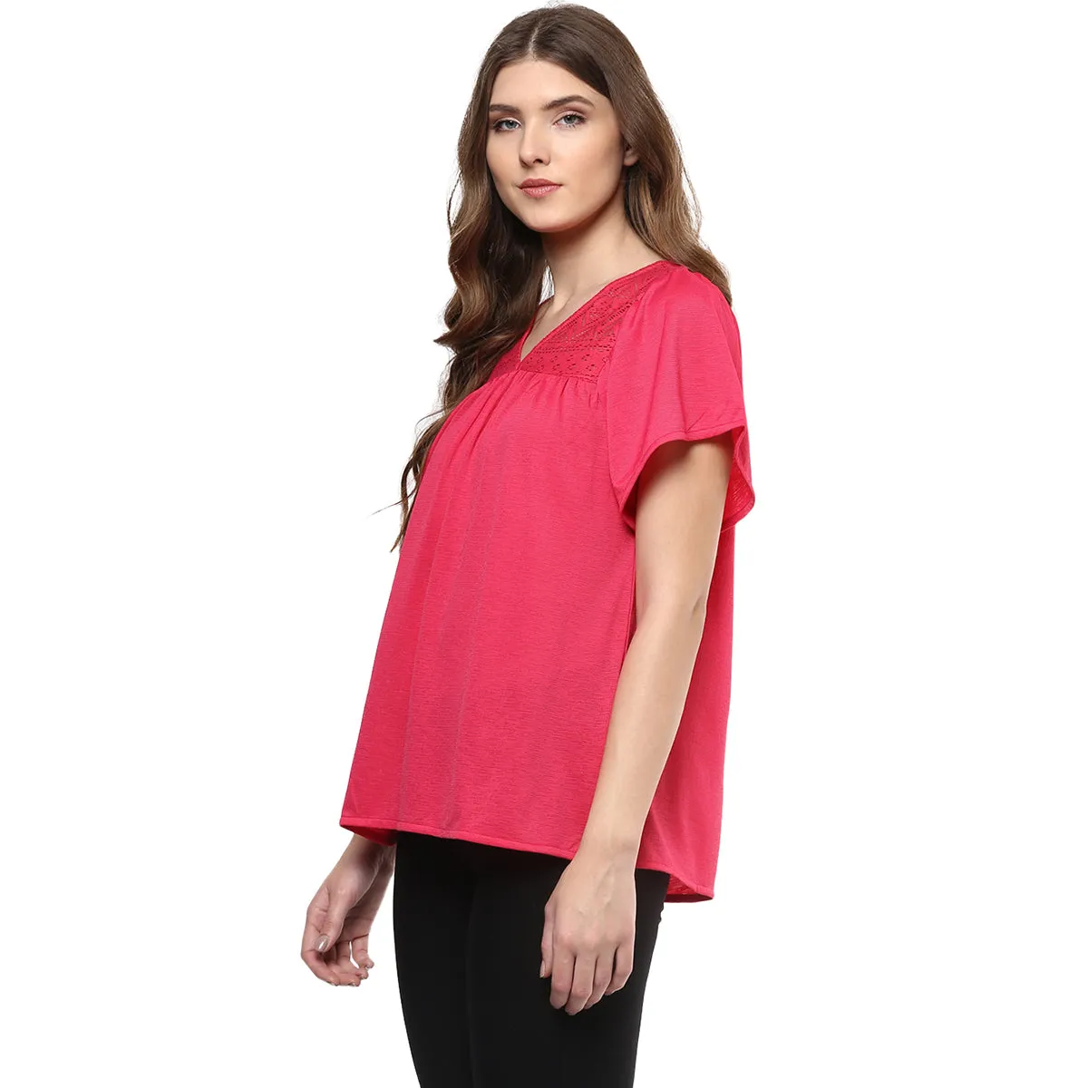 Self Pattern Pink Top