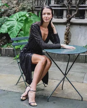 Sequin Wrap Dress