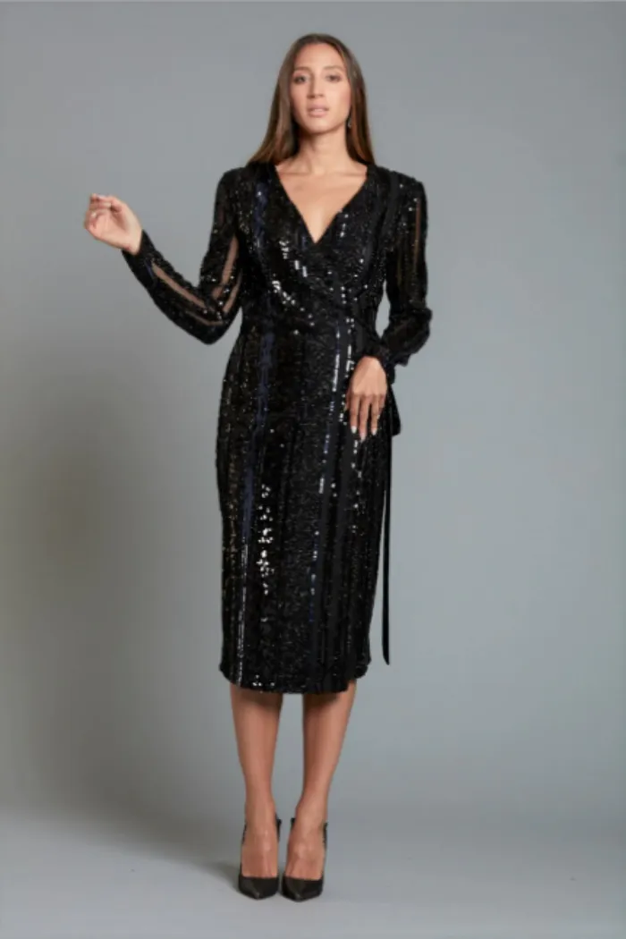 Sequin Wrap Dress