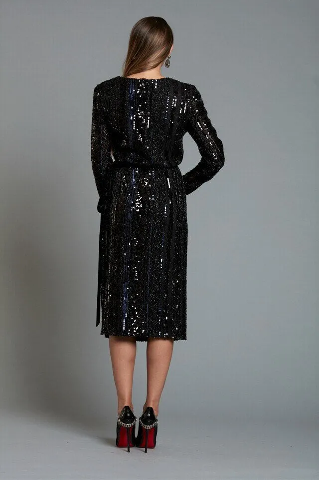 Sequin Wrap Dress