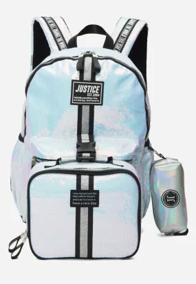 Shimmer Color Block Backpack Set