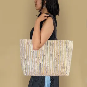 Shimmery Multicolored Upcycled Handwoven Office Tote (OT1124-006) PS_W