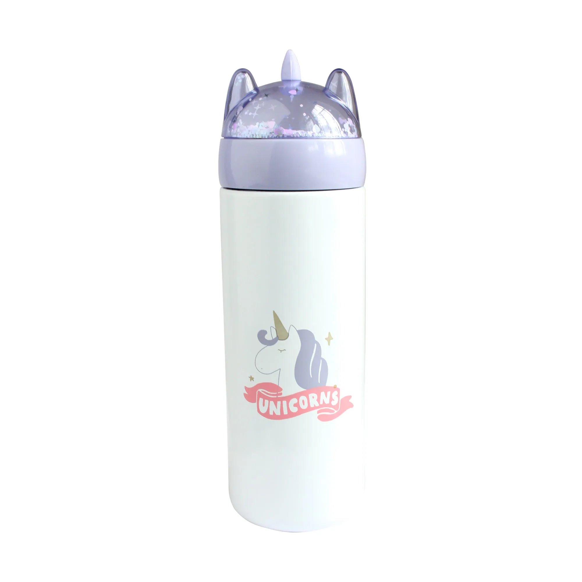 Shimmery Unicorn Flask - 330ml Purple