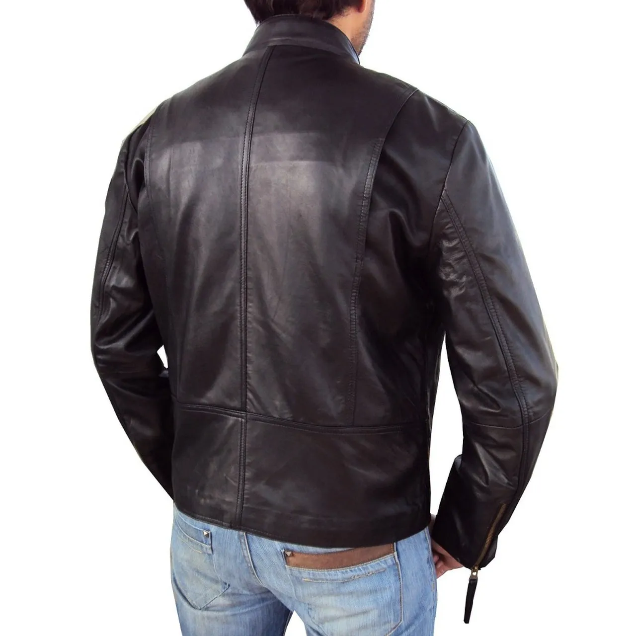 Short Regular Fit Black Leather Jacket for Men - Men Jacket