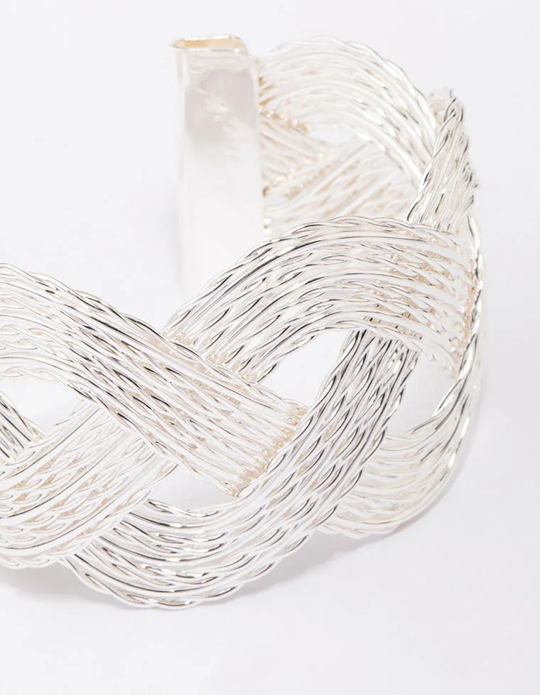 Silver Twisted Bold Wrist Cuff