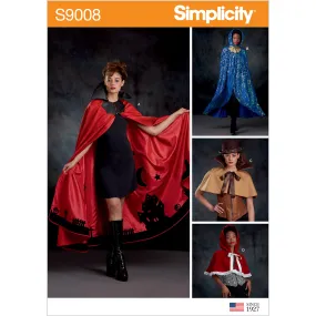 Simplicity Sewing Pattern S9008 Misses' Cape with Tie Costumes