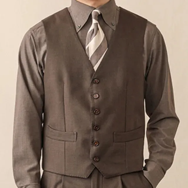 Single-Breasted V-Neck Polyester Vest