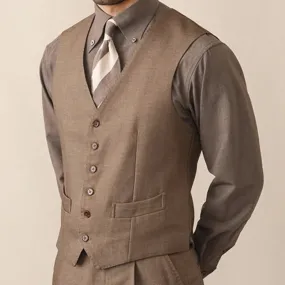 Single-Breasted V-Neck Polyester Vest