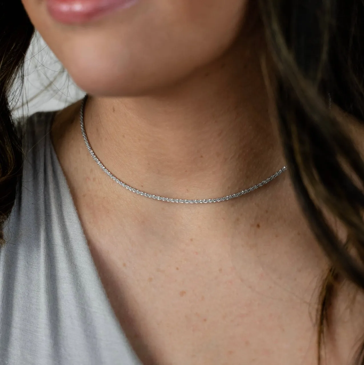 Skinny Shimmer Chain Necklace