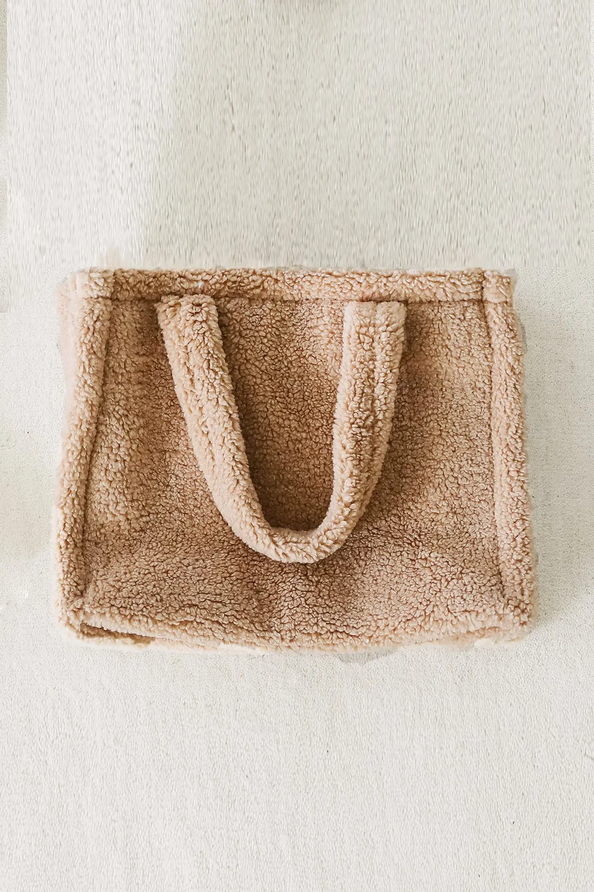 SMALL COZY FAUX SHEARLING BAG