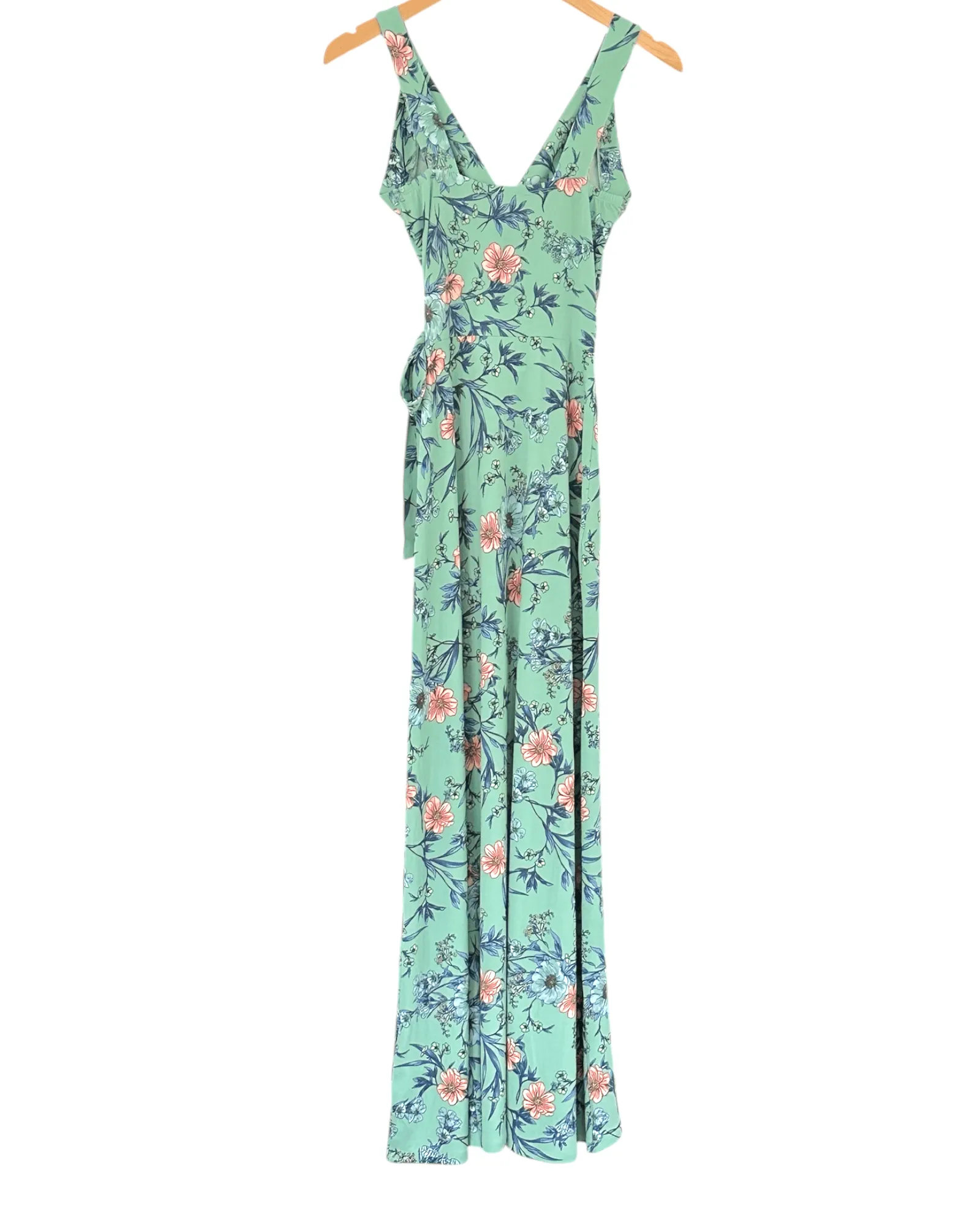 Soft Autumn Floral Print Faux Wrap Maxi Dress