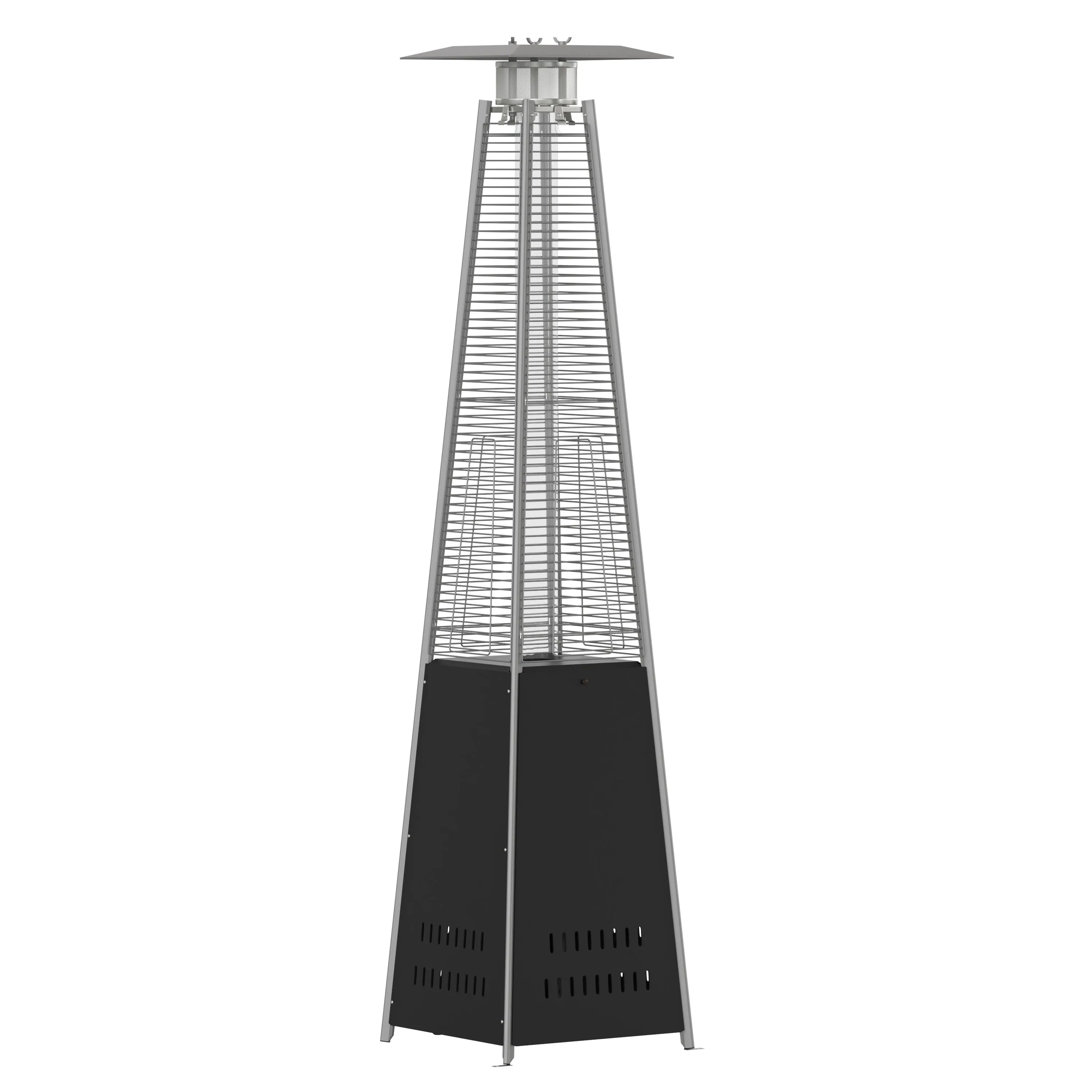 Sol Patio Outdoor Heating-Stainless Steel Pyramid 42,000 BTU Propane Heater with Wheels for Commercial & Residential Use