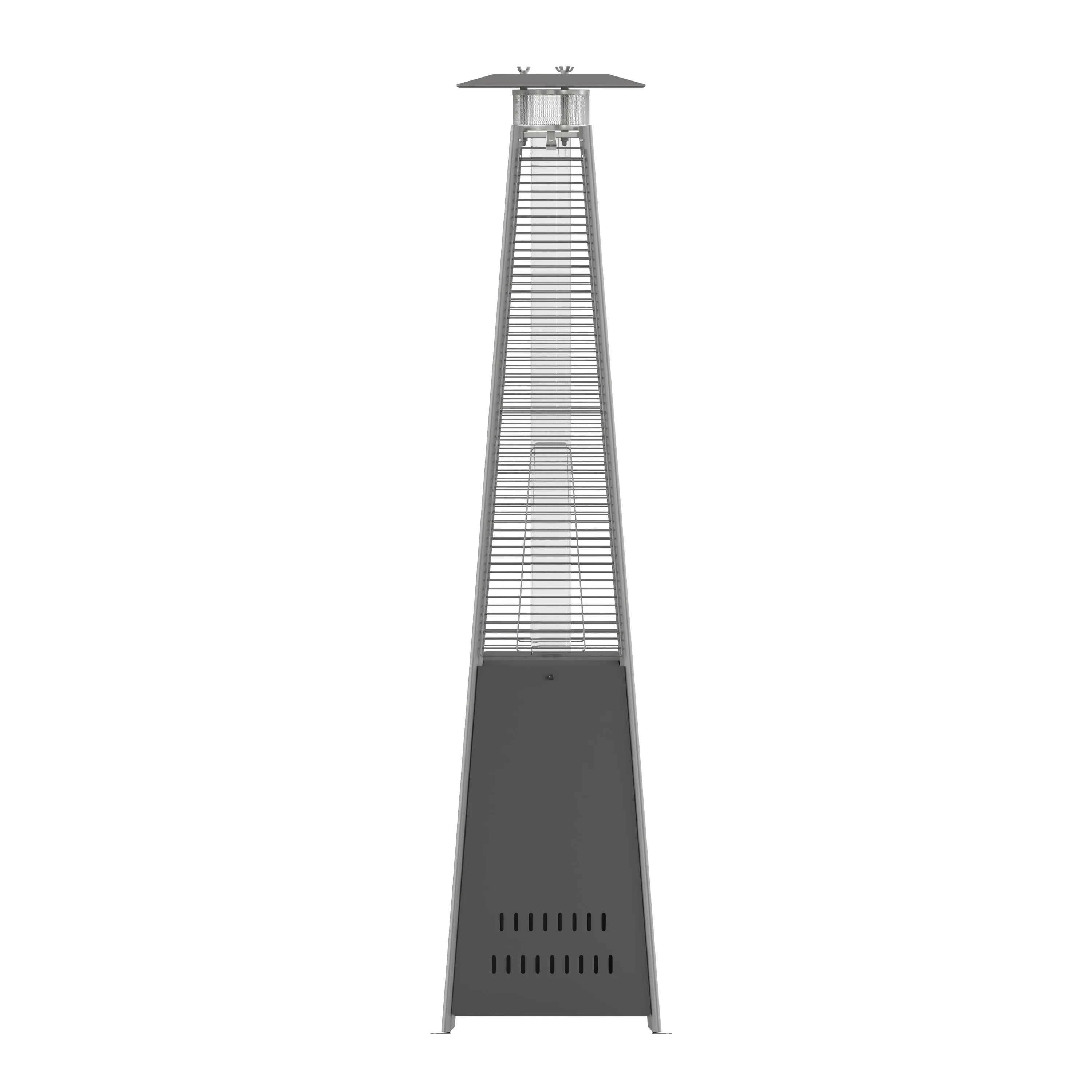 Sol Patio Outdoor Heating-Stainless Steel Pyramid 42,000 BTU Propane Heater with Wheels for Commercial & Residential Use