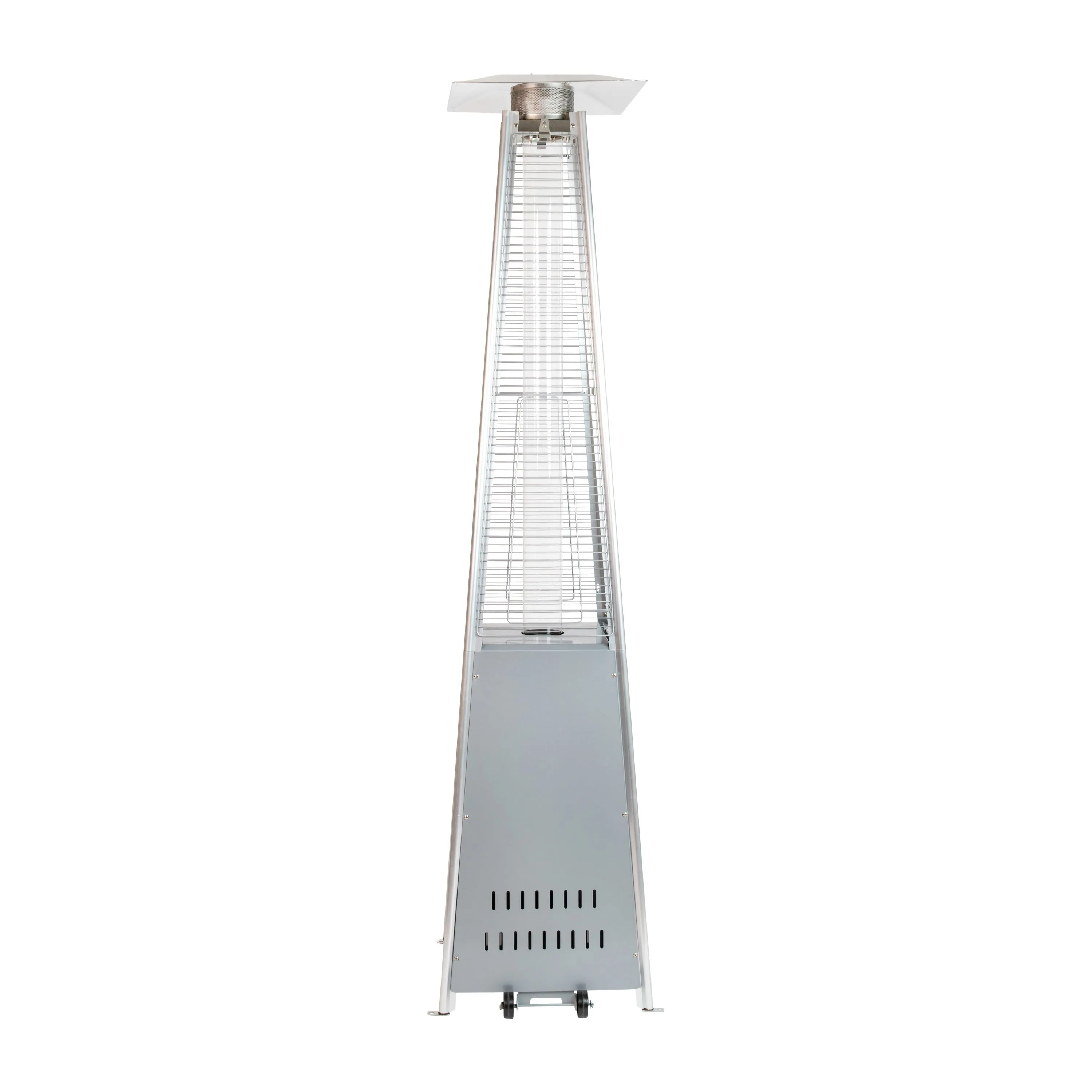 Sol Patio Outdoor Heating-Stainless Steel Pyramid 42,000 BTU Propane Heater with Wheels for Commercial & Residential Use