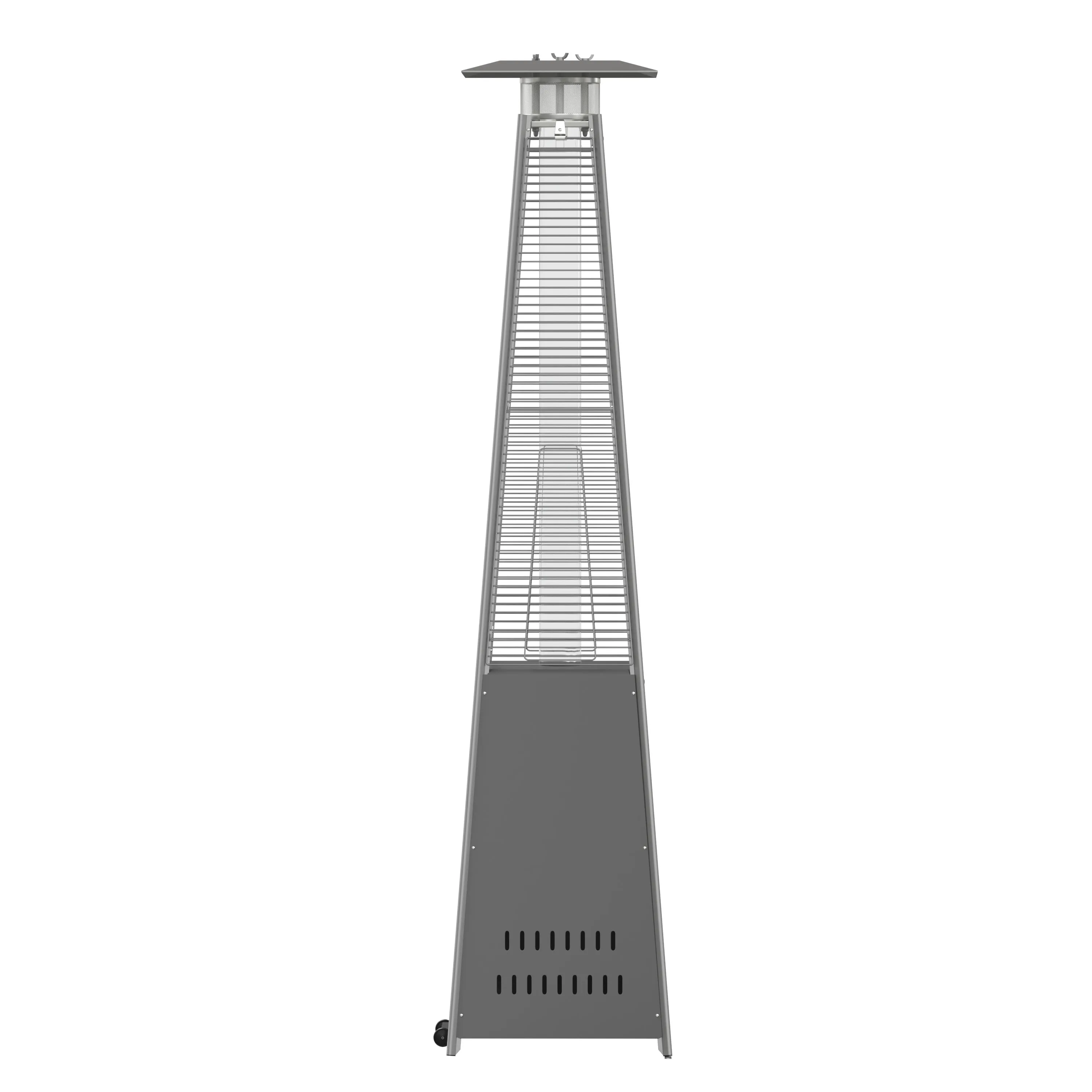 Sol Patio Outdoor Heating-Stainless Steel Pyramid 42,000 BTU Propane Heater with Wheels for Commercial & Residential Use