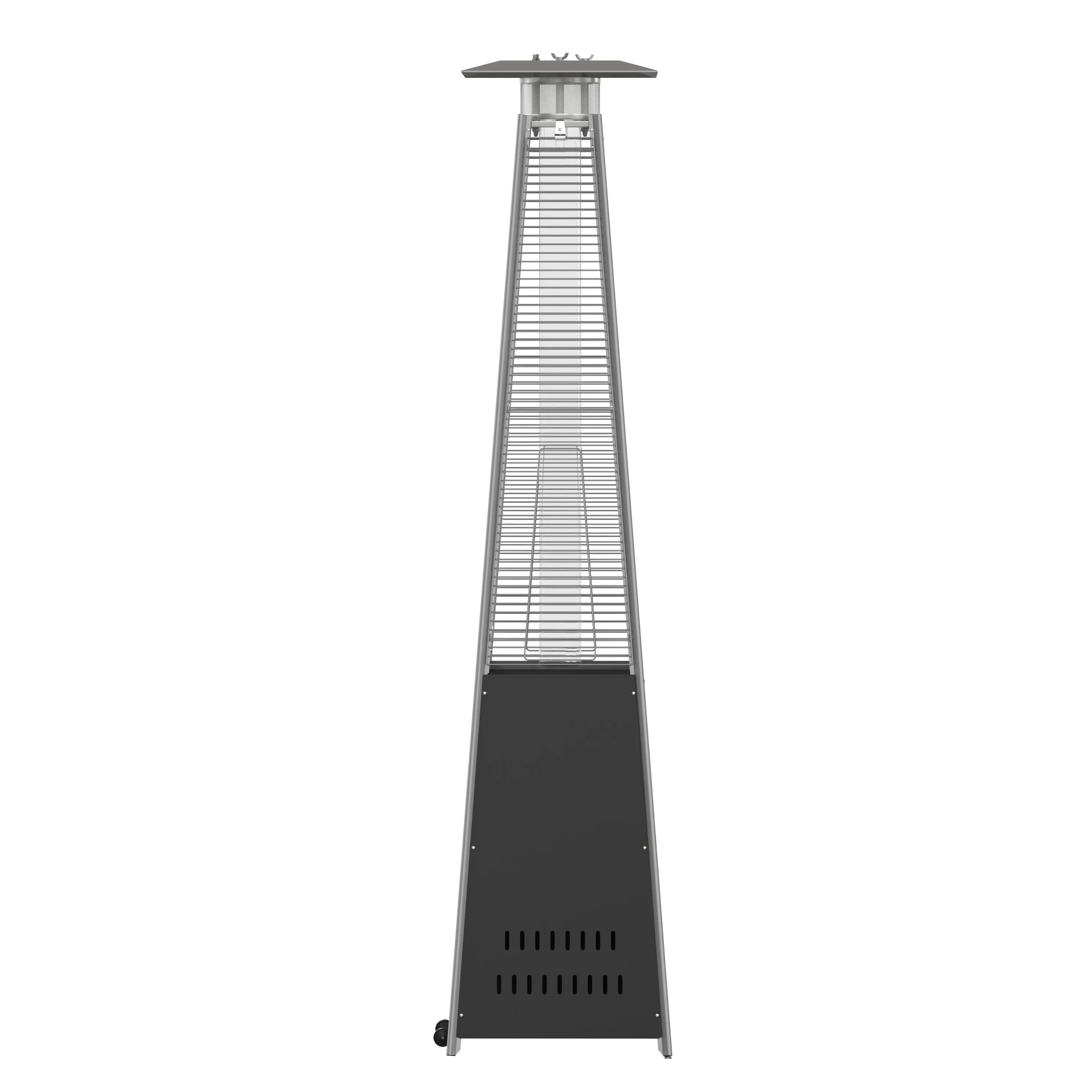 Sol Patio Outdoor Heating-Stainless Steel Pyramid 42,000 BTU Propane Heater with Wheels for Commercial & Residential Use