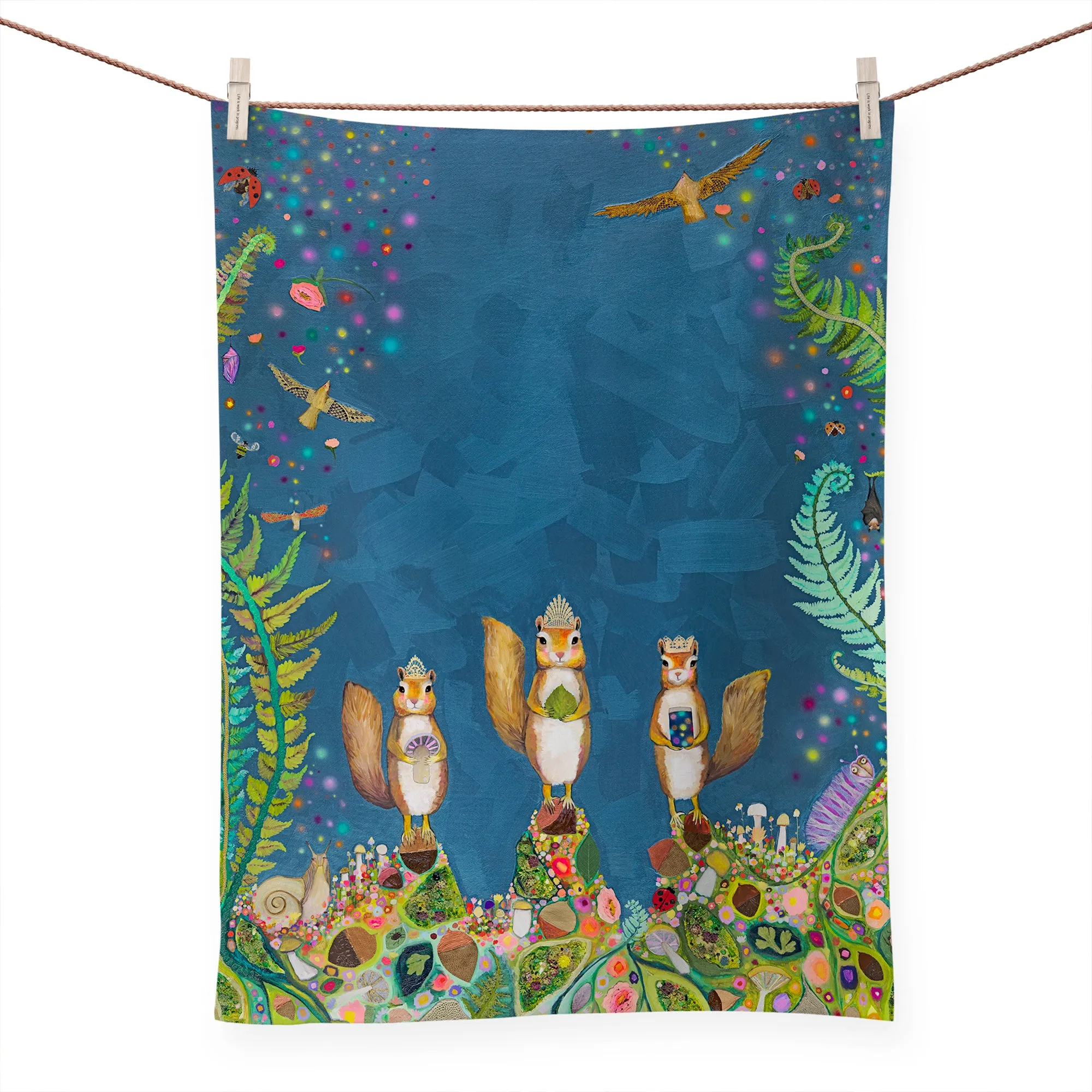 Squirrel Royale Tea Towel