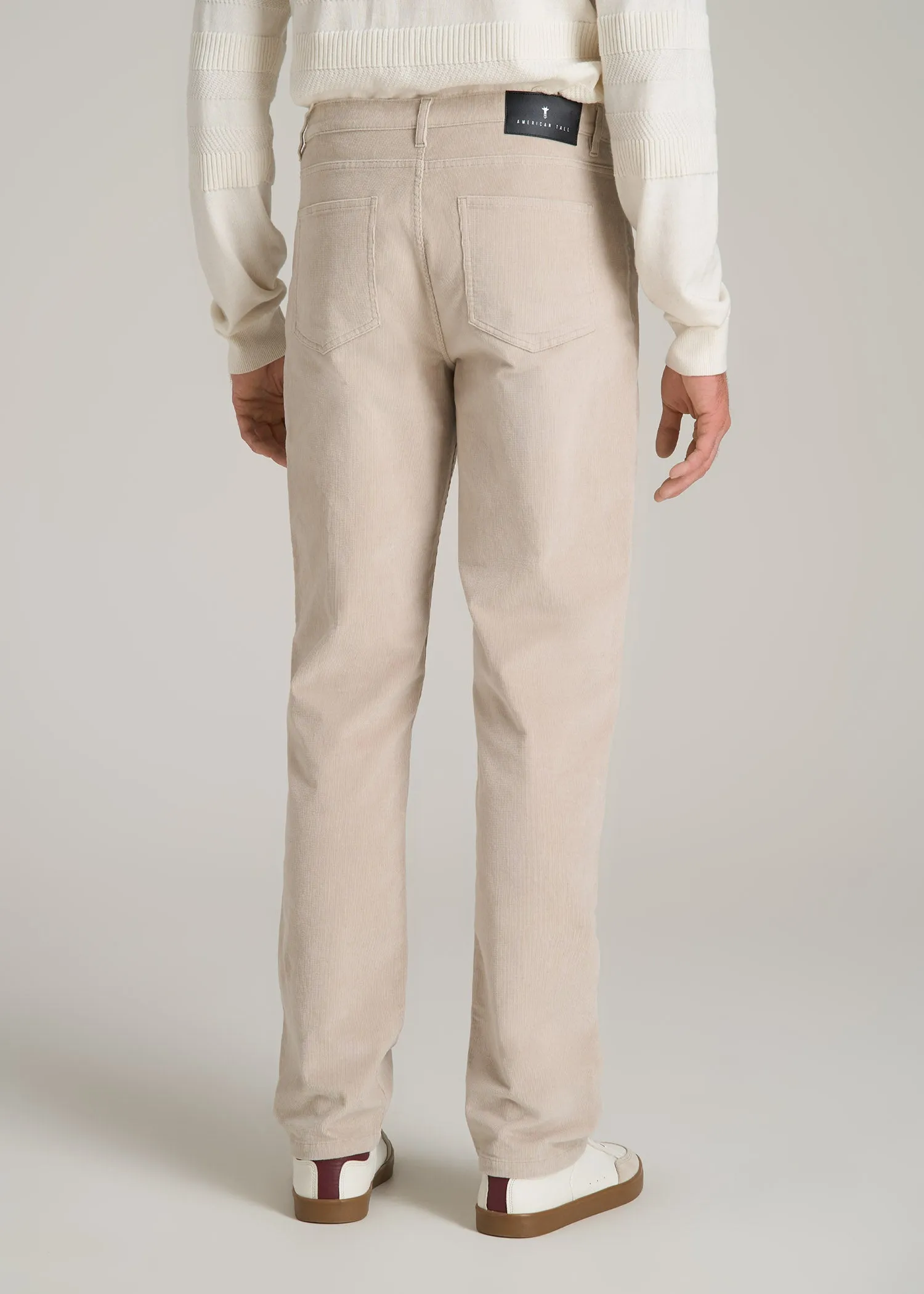 STRAIGHT-LEG Stretch Corduroy Pants for Tall Men in Drywall Tan