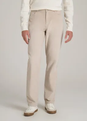 STRAIGHT-LEG Stretch Corduroy Pants for Tall Men in Drywall Tan