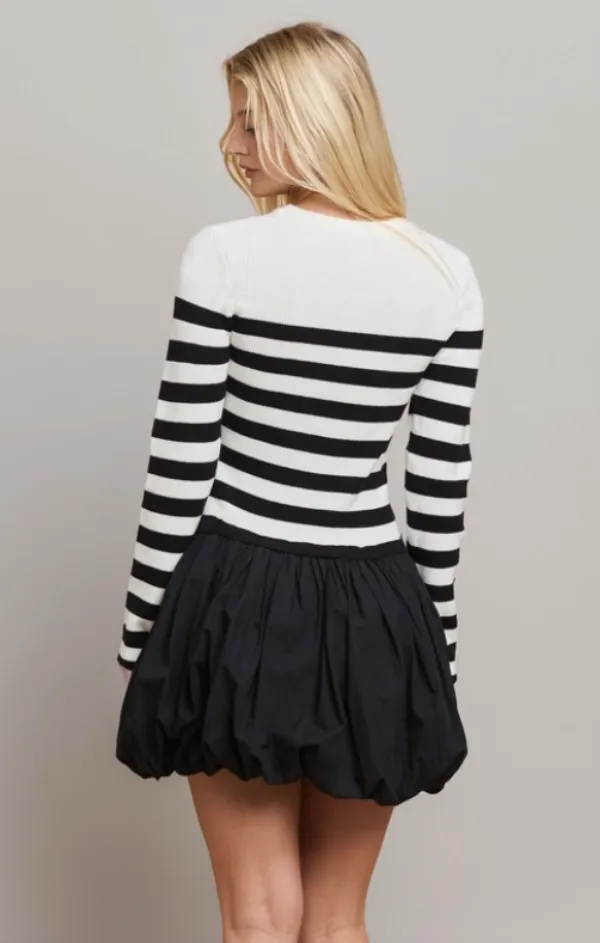 Striped Bubble Mini Dress