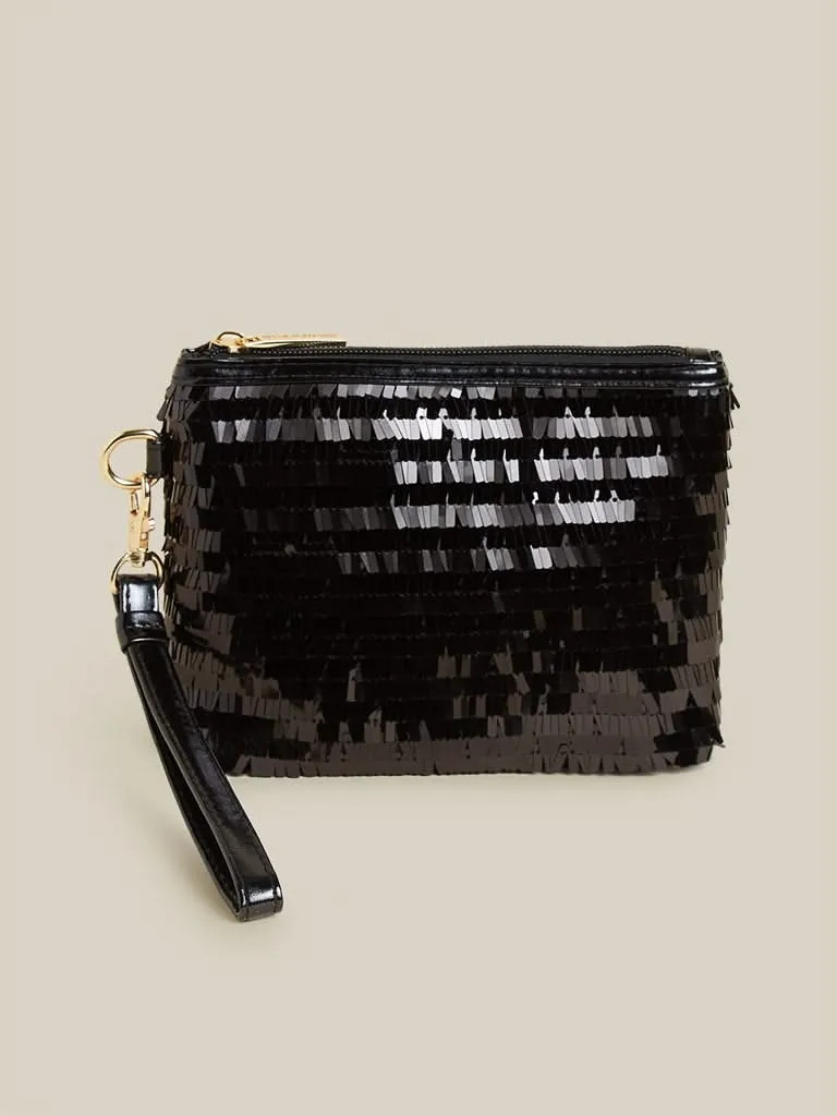 Studiowest Black Sequinned Pouch