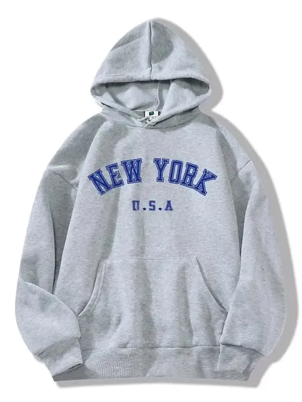 SXV  'NEWYORK’ Printed Cool Aesthetic Sweatshirt Hoodie