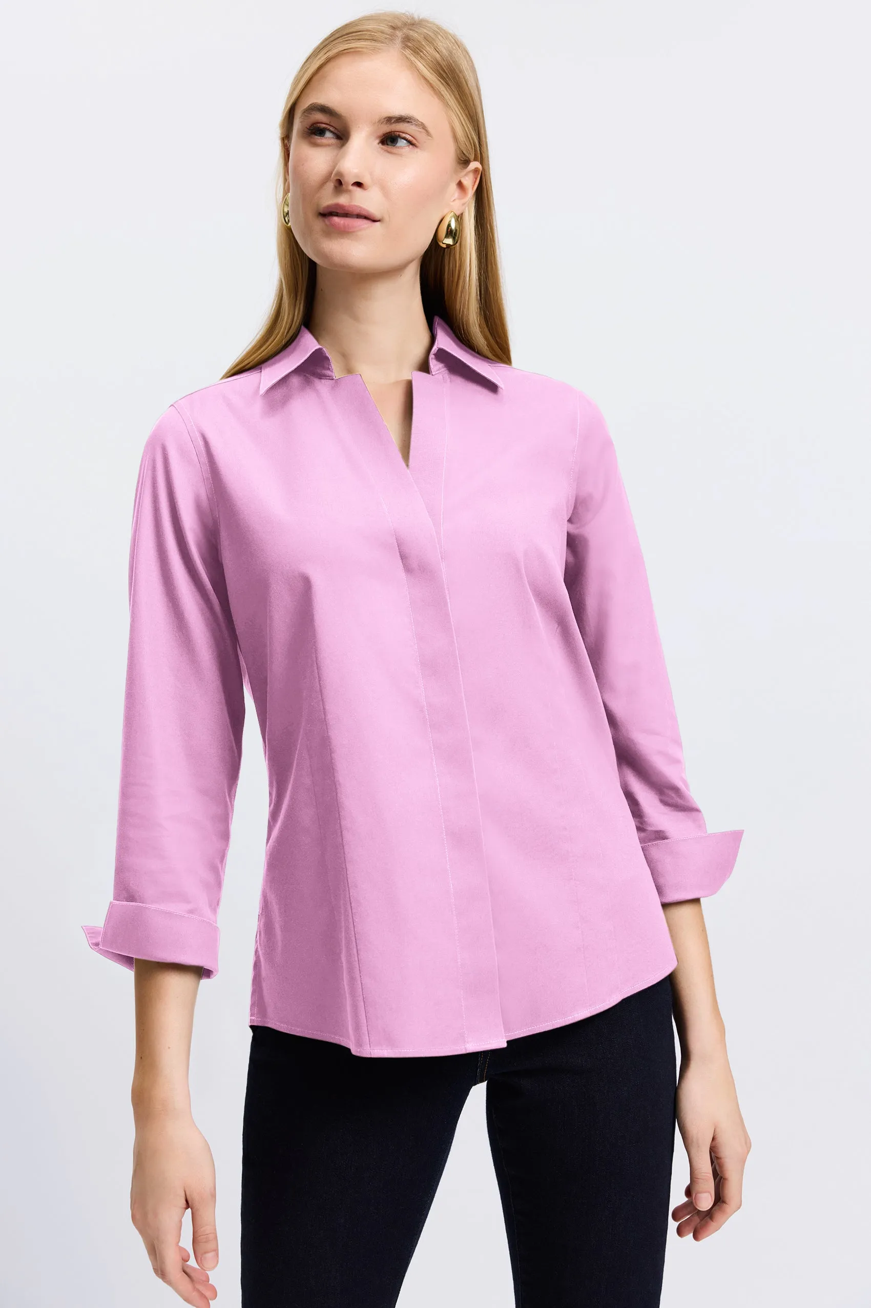 Taylor Pinpoint No Iron 3/4 Sleeve Shirt