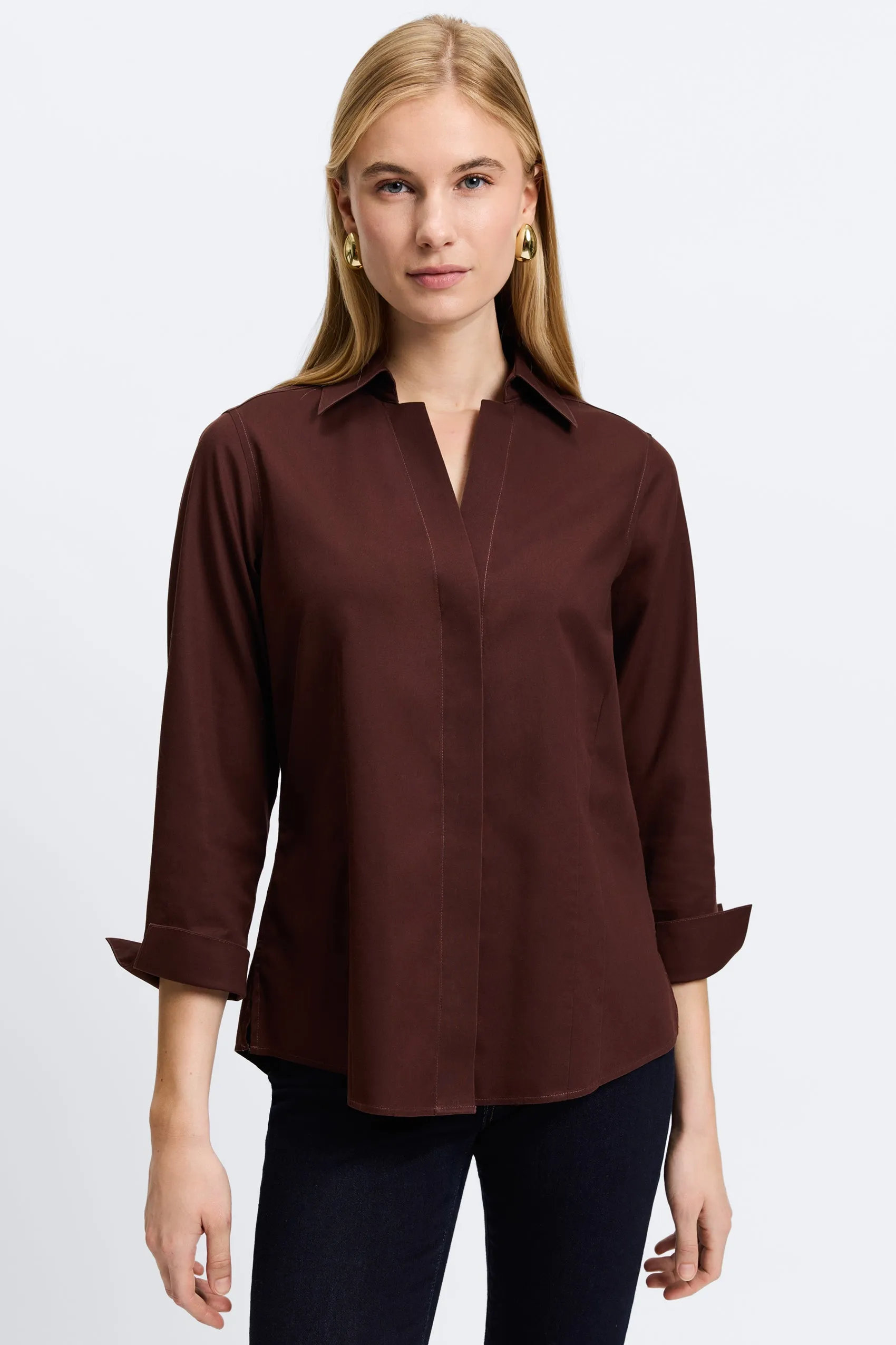 Taylor Pinpoint No Iron 3/4 Sleeve Shirt