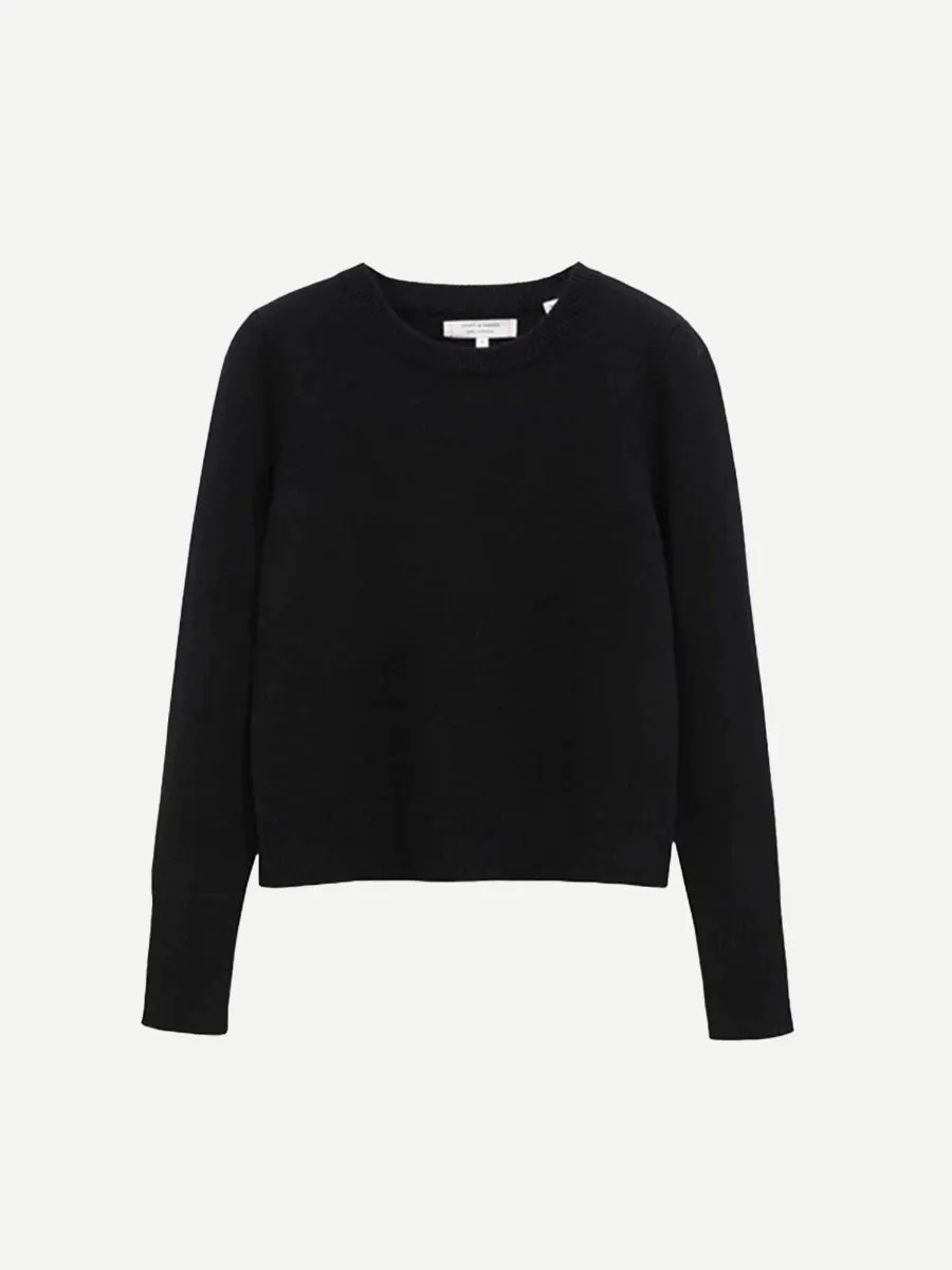 The Cropped Essentials Sweater in Black