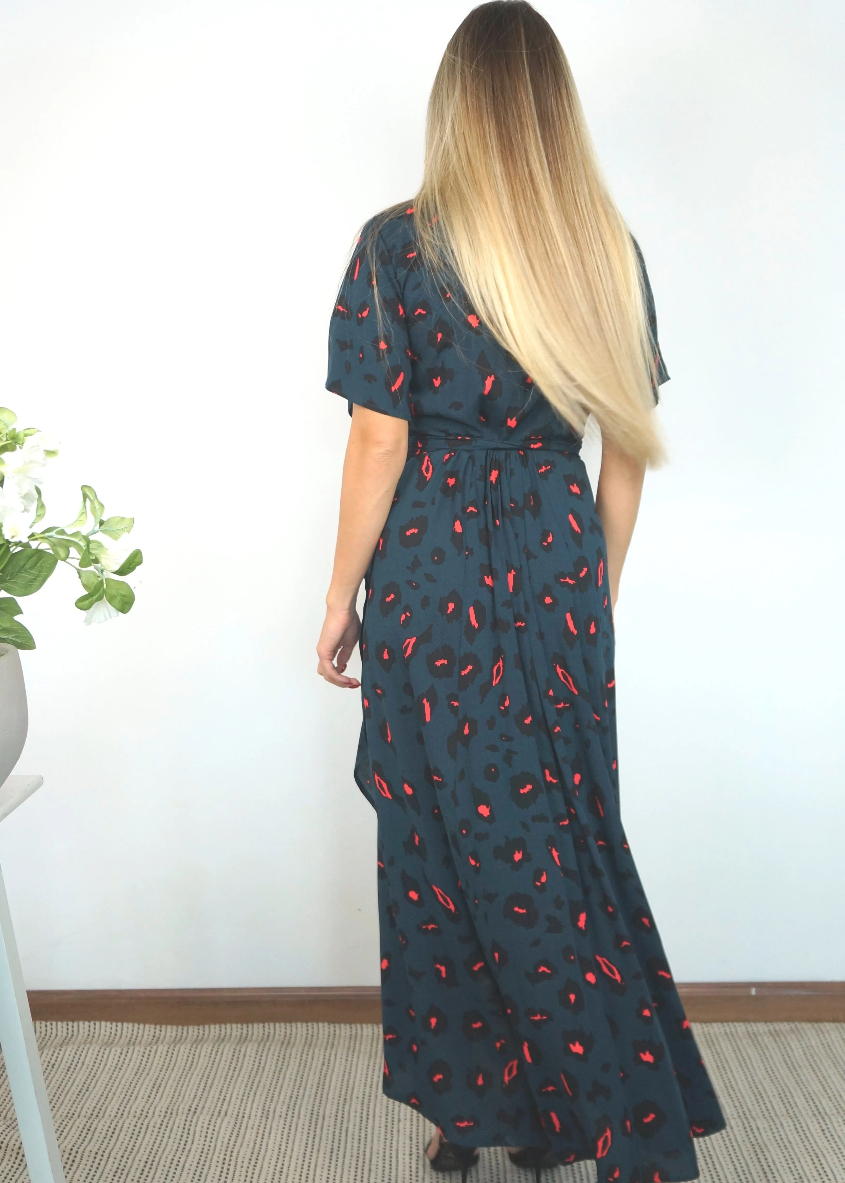 The Maxi Wrap Dress - Forest Leopard