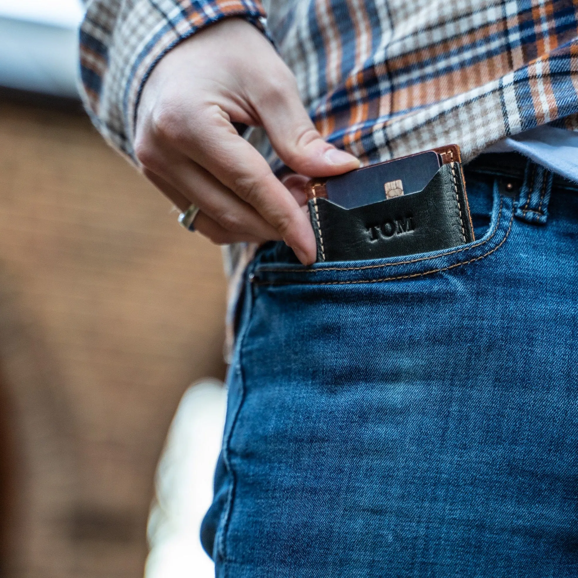 The Trey Money Clip Front Pocket Fine Leather Wallet